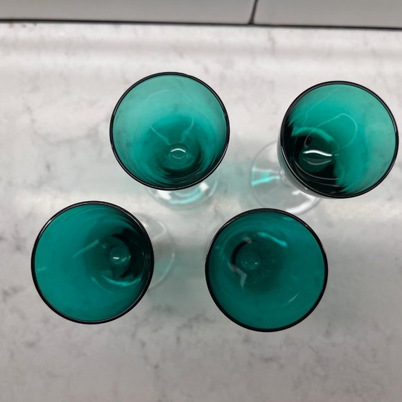 (4) Vintage Cordial Glass Golf Ball Stiegel Green by MORGANTOWN 1939-1971 - Picture 5 of 7